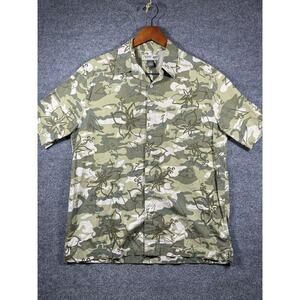 Urban Pipeline Button Up Shirt Men's Medium Green Floral AOP Short Sleeve Casual